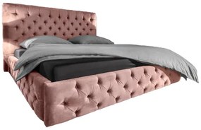 (2859) PARIS luxusná posteľ 160x200cm ružový zamat