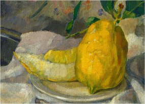 Obraz - French 19th Century, Melon and Lemon, reprodukcia (70x50 cm)