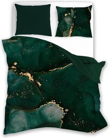 Saténové posteľné obliečky MINERÁLY tmavo zelené