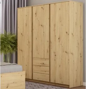 Šatníková skriňa Carlos, dub artisan, 152 cm%