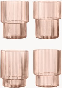 Ručne fúkané poháre's drážkovaným reliéfom Ripple, 200 ml, 4 ks