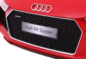Ramiz Audi R8 Spyder batéria červená + diaľkové ovládanie + EVA + pomalý štart + rádio MP3 + LED
