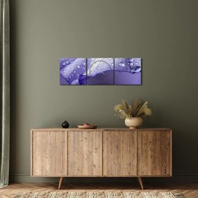 Obraz - Okvetný lístok s kvapkami (s hodinami) (90x30 cm)