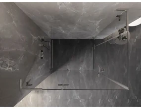 Mexen Lunar, L Duo výklopný sprchový kút 90 x 75 cm, 8mm číre sklo, oceľový profil, 834L-090L-075P-97-00