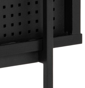 Čierna knižnica v dekore jaseňa s posuvnými dverami 94x114 cm Angus – Actona