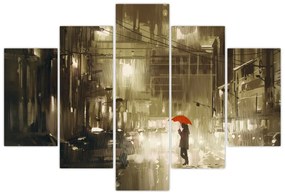 Obraz - Žena za daždivej noci (150x105 cm)