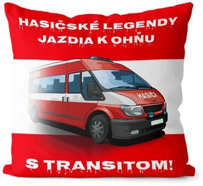 Vankúš Hasičské legendy – Tranzit (Veľkosť: 55 x 55 cm)