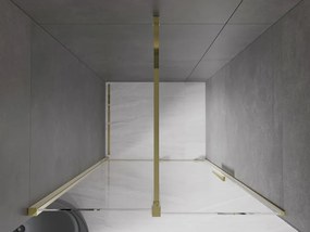 Mexen Velar, posuvné dvere do otvoru 90x200 cm, 8mm číre sklo, zlatá lesklá, 871-090-000-01-50