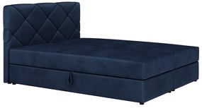 Manželská posteľ Boxspring 140x200 cm Karum (s roštom a matracom) (modrá). Vlastná spoľahlivá doprava až k Vám domov. 1007767