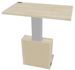 Výškovo nastaviteľný rokovací stôl Verno+ S 120 x 70 cm, agát / vanilka