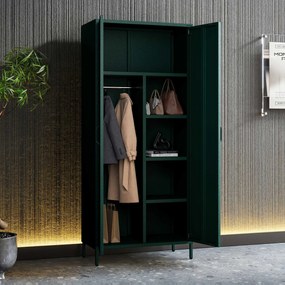 Šatníková skriňa FLAVIO, 800 x 1850 x 450 mm, Modern: fľaškovo zelená farba