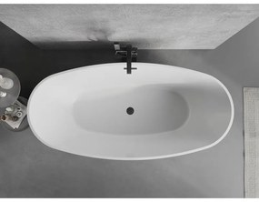 Mexen Lira, voľne stojaca vaňa, vzor, 170 × 80 cm, biela lesklá, čierny prepad, 52831708000-70