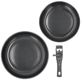 Hliníková súprava panvíc s nepriľnavým povrchom s odnímateľnou rukoväťou 2 ks ø 28 cm – Holm