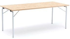 Skladací stôl NICKE, 1800x800x720 mm, linoleum - béžová, strieborná