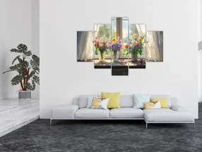 Obraz - Kytica pri okne (150x105 cm)