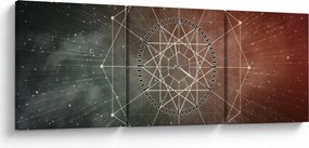 Obraz - Vesmírny dodecagram (s hodinami) (90x30 cm)