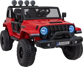 Ramiz OFF-ROAD 3.0 terénne auto pre deti Červené + diaľkové ovládanie + pomalý štart + pásy + LED audio