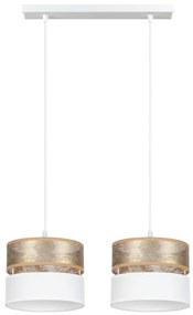 Luster na lanku LIMA 2xE27/60W/230V zlatá/biela