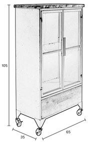 Čierna kovová vitrína 65x105 cm Ferre – White Label