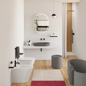 Rea Iris, umývadlo na dosku z konglomerátu 700x355x105 mm, šedá matná, REA-U4306