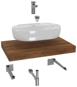 Hansgrohe Dolce kúpeľňová zostava siko s doskou pod umývadlo 80x8x50 cm dub charleston KSETDO4