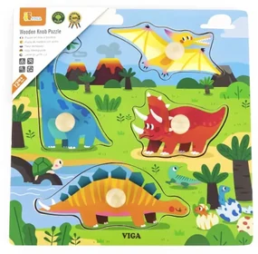 Puzzle s rúčkami Viga 44596 dinosaury