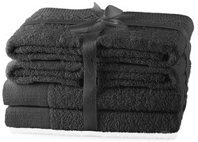 Tmavosivé froté bavlnené uteráky a osušky v súprave 6 ks Amari – AmeliaHome