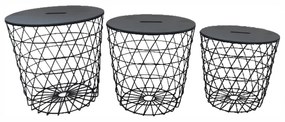 Okrúhly príručný stolík Batis Typ 2 - grafit / čierna