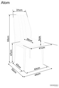 Čalouněná jídelní židle Atom Velvet - výber z 3 prevedení