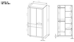 Šatníková skriňa Jord 1. Vlastná spoľahlivá doprava až k Vám domov. 740712