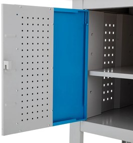 Dielenský stôl so zásuvkami Solid Compact, 120 x 60 x 86,5 cm, modrá