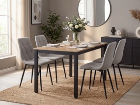 Svetlo sivá jedálenská stolička LIBRA s čiernymi nohami