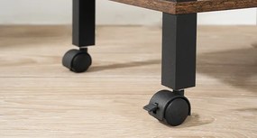 Pojízdný kancelářský regál Vasagle Pipewood 38 cm hnědý/černý