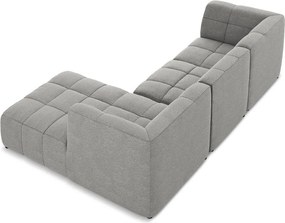 Sivá rohová pohovka z textílie buklé (pravý roh/s leňoškou) Aloha – Makamii