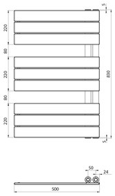 Aqualine Aqualine, MYTHOS vykurovacie teleso 500x830 mm, biela, LLM508W
