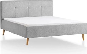 Svetlosivá čalúnená dvojlôžková posteľ bez roštu 140x200 cm Smart – Meise Möbel