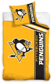 TipTrade Bavlnené obliečky 140x200 + 70x90 cm - NHL Pittsburgh Penguins Belt