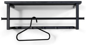 Čierny kovový nástenný vešiak s poličkou Marco – Spinder Design