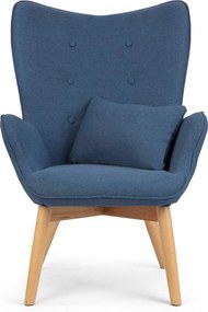 SOFOTEL Kreslo s opierkou na ruky a podnožkou Norse 2042 - tmavomodré