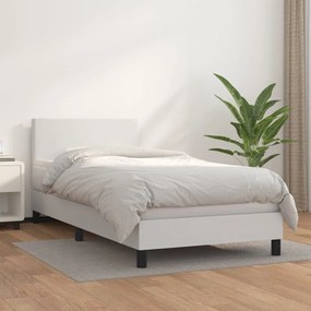 Boxspring posteľ s matracom biela 80x200 cm umelá koža 3140970