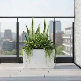 PLASTOVÝ KVETINÁČ BLOOM RIFLO 36X56X20 CM BIELA