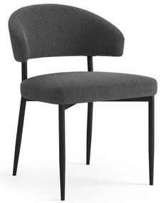 IRIS Antracit [Tmavosivá] (tkanina Basel 19) – MODERNÁ ČALÚNENÁ STOLIČKA DO OBÝVAČKY/JEDÁLNE BOHO