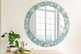 Okrúhle ozdobné zrkadlo na stenu Kvetinový vzor fi 70 cm