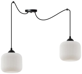 Závesné svietidlo Riffle Spider, 2x biele sklenené tienidlo, b