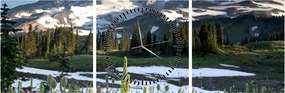 Obraz - Mount Rainier (s hodinami) (90x30 cm)