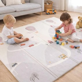 KIK Detská penová podložka 150x200 cm, dvojstranná skladacia, Street Designs