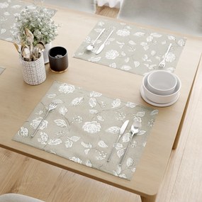 Goldea prestieranie na stôl loneta - biele ruže na režnom - sada 2ks 30 x 40 cm