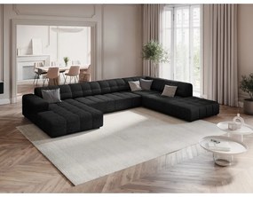 Antracitová rohová pohovka (pravý roh/do "U") Chicago – Cosmopolitan Design