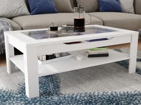 Konferenčný stolík so zásuvkou Roman, biely%