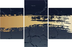 Obraz - Modrá a zlatá abstrakcia N⁰2 (90x60 cm)